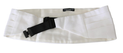 Dolce & Gabbana Ceinture de taille homme blanche en coton pour smoking