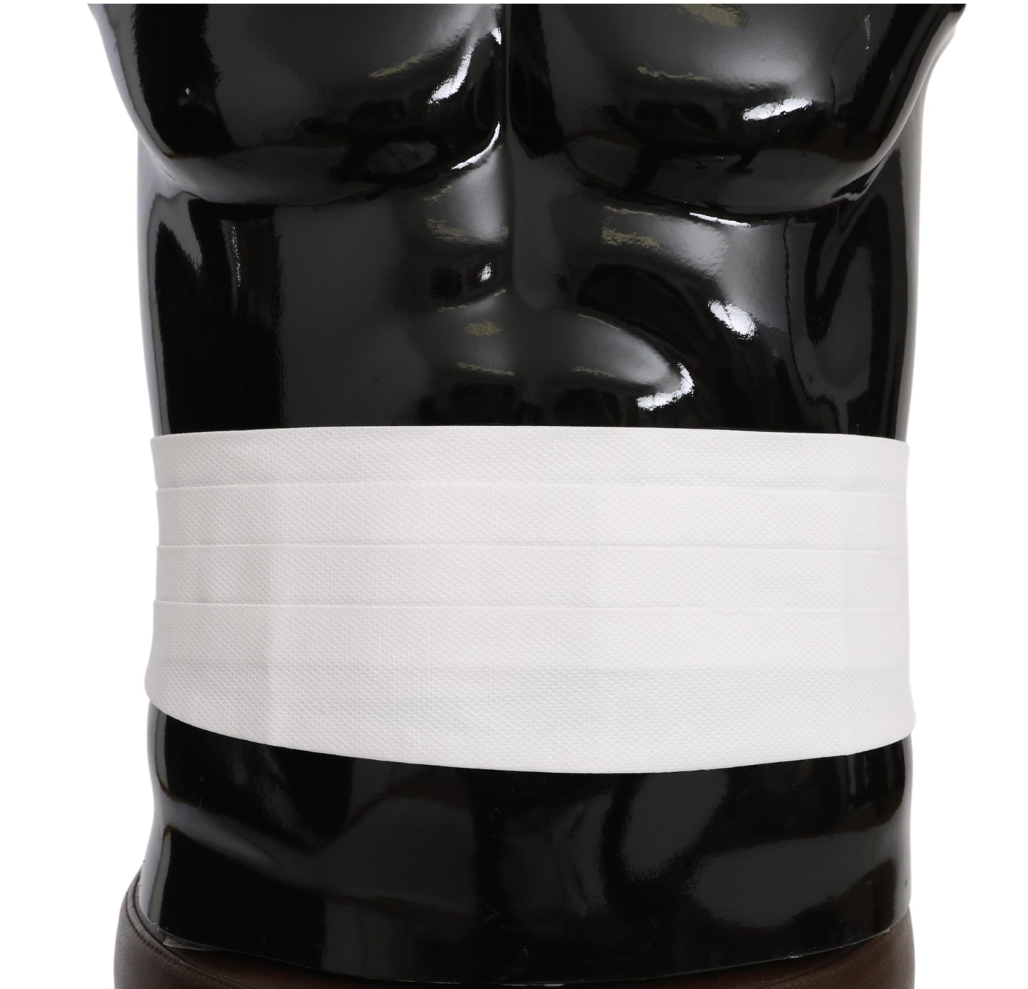 Dolce & Gabbana Ceinture de taille homme blanche en coton pour smoking