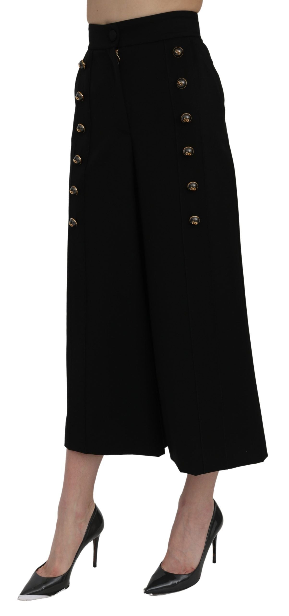 Pantalon Capri large Dolce & Gabbana noir taille haute
