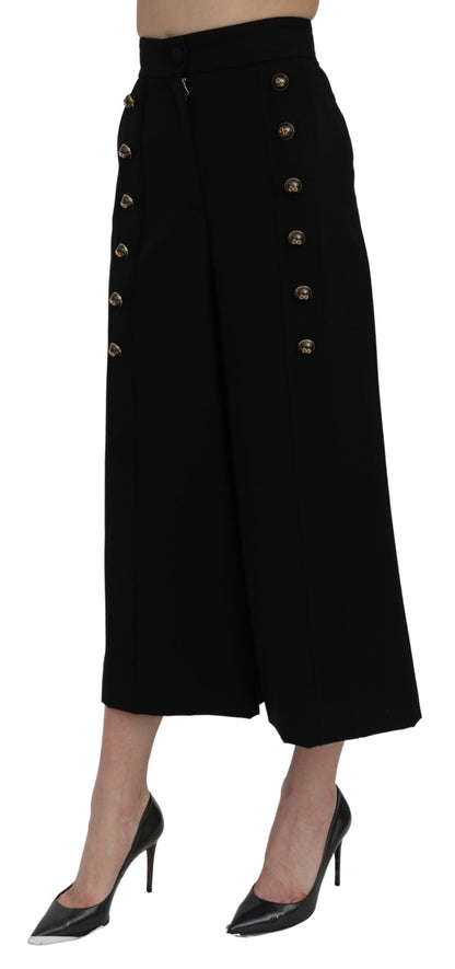 Pantalon Capri large Dolce & Gabbana noir taille haute