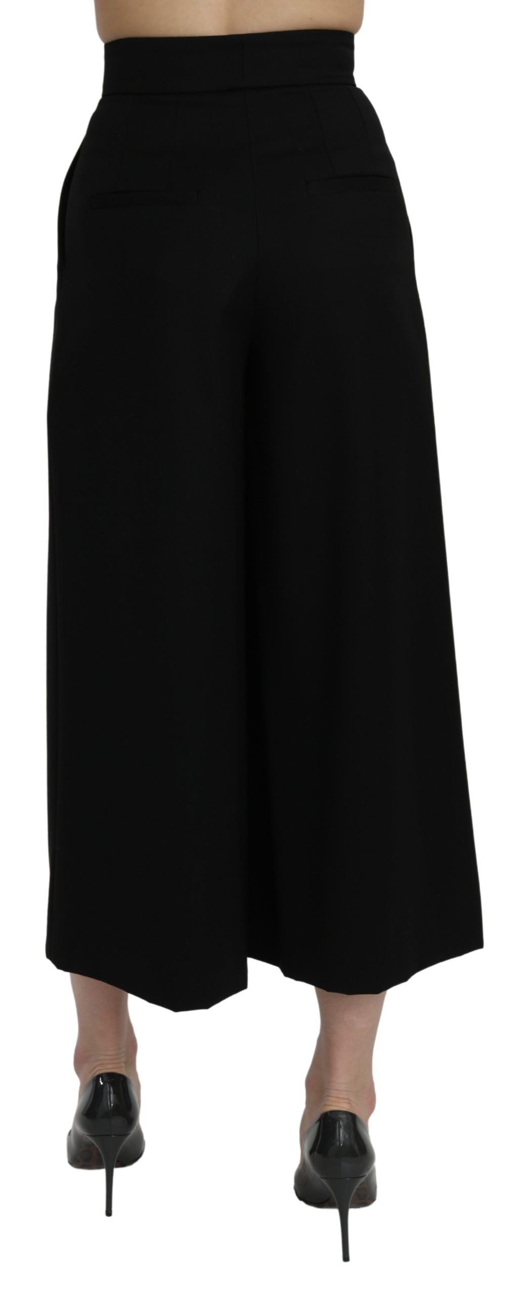 Pantalon Capri large Dolce & Gabbana noir taille haute