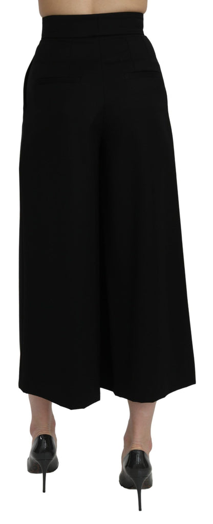Pantalon Capri large Dolce & Gabbana noir taille haute