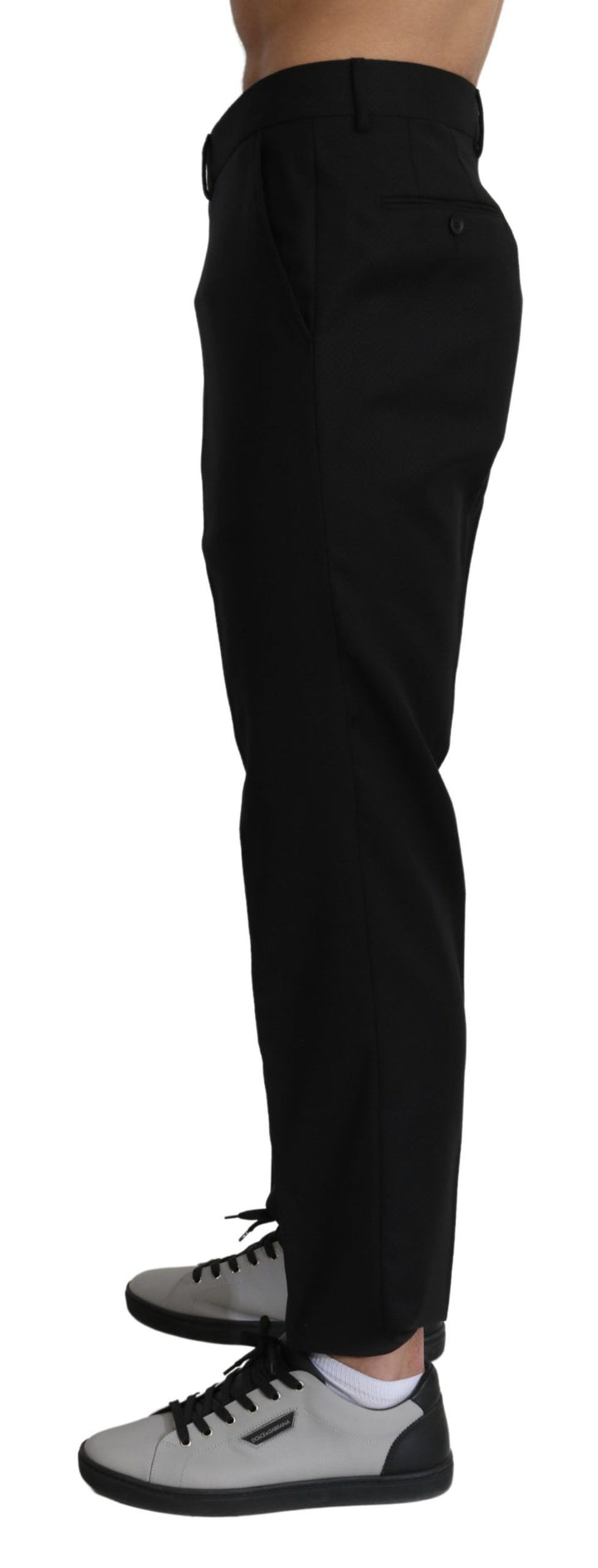 Pantalones de vestir formales Dolce & Gabbana de lana y algodón negros