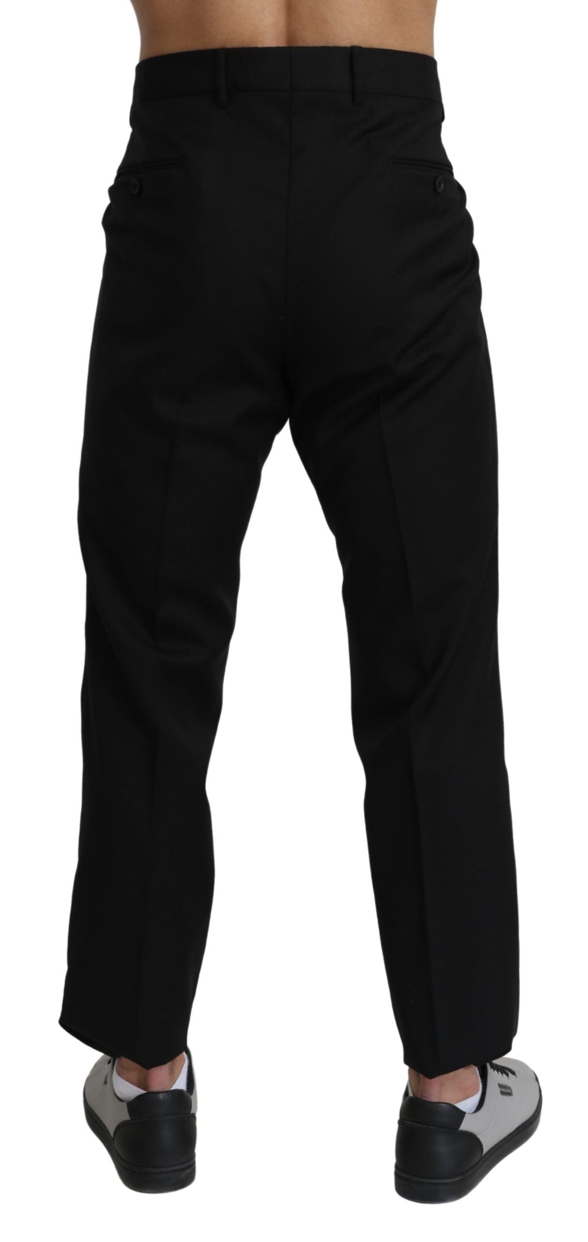 Pantalon de costume Dolce & Gabbana en coton et laine noirs
