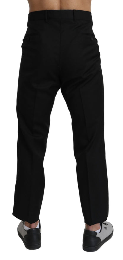Pantalon de costume Dolce & Gabbana en coton et laine noirs