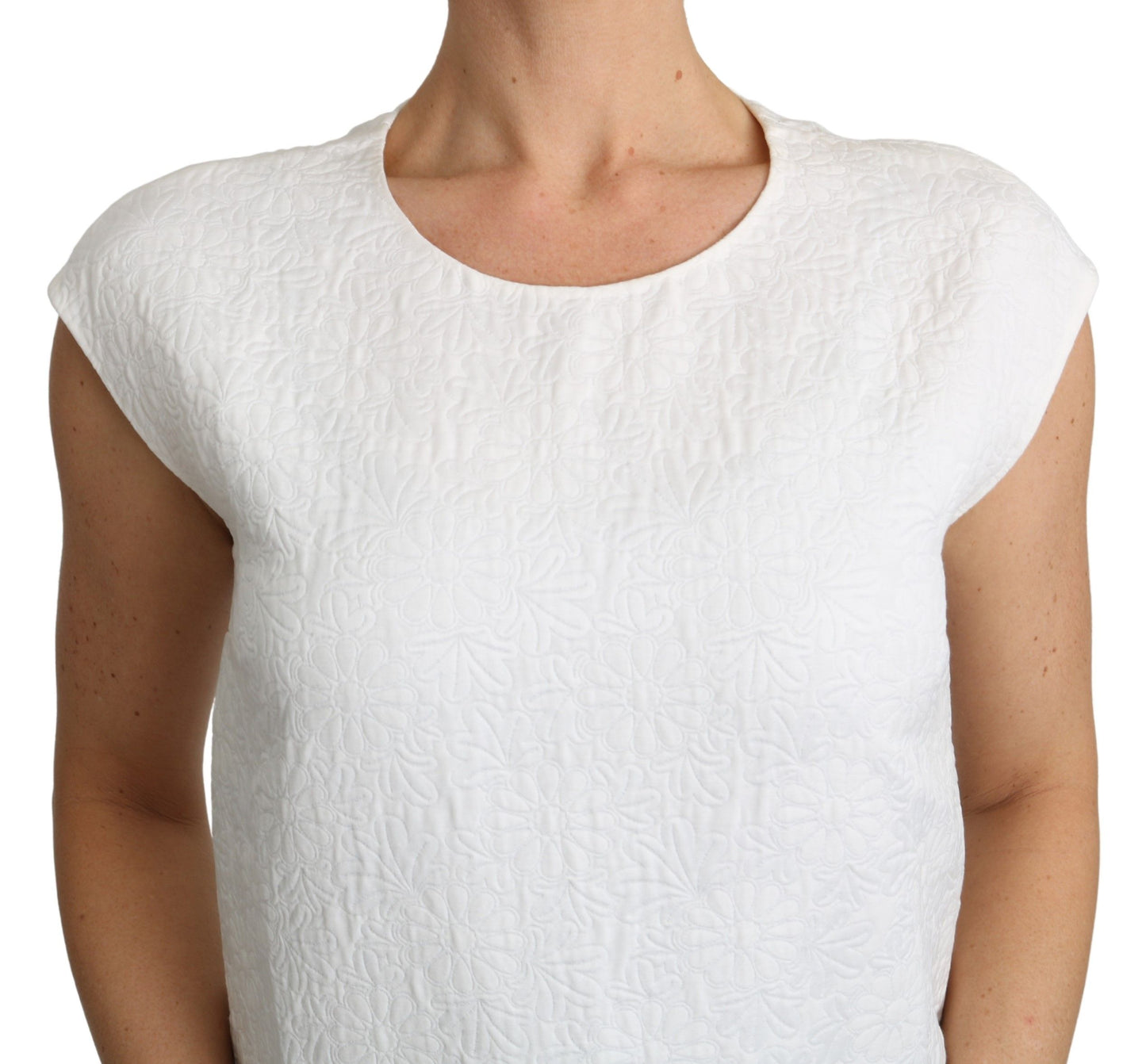 Chemisier Dolce & Gabbana en brocart floral blanc, haut en coton