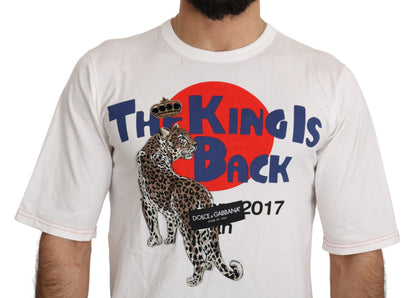 T-shirt Dolce & Gabbana « Leopard Royal » blanc