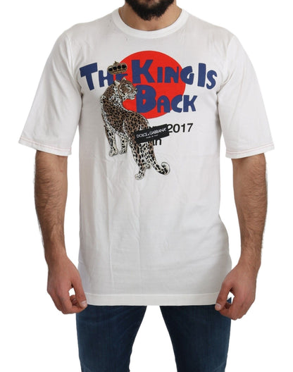 T-shirt Dolce & Gabbana « Leopard Royal » blanc