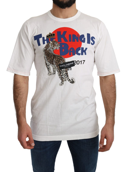 T-shirt Dolce & Gabbana « Leopard Royal » blanc