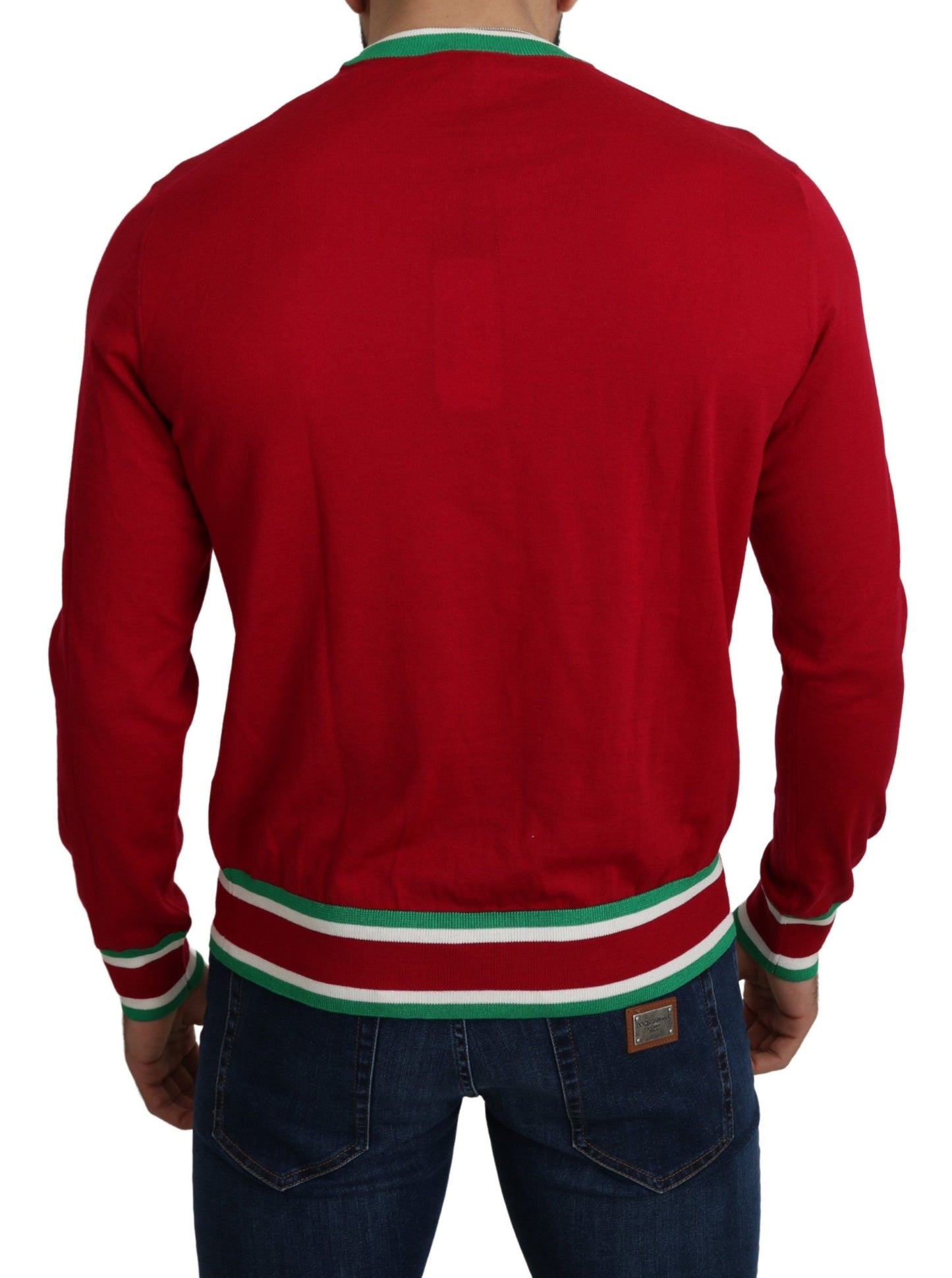Pull Dolce & Gabbana en laine et soie rouge Cochon de l'année