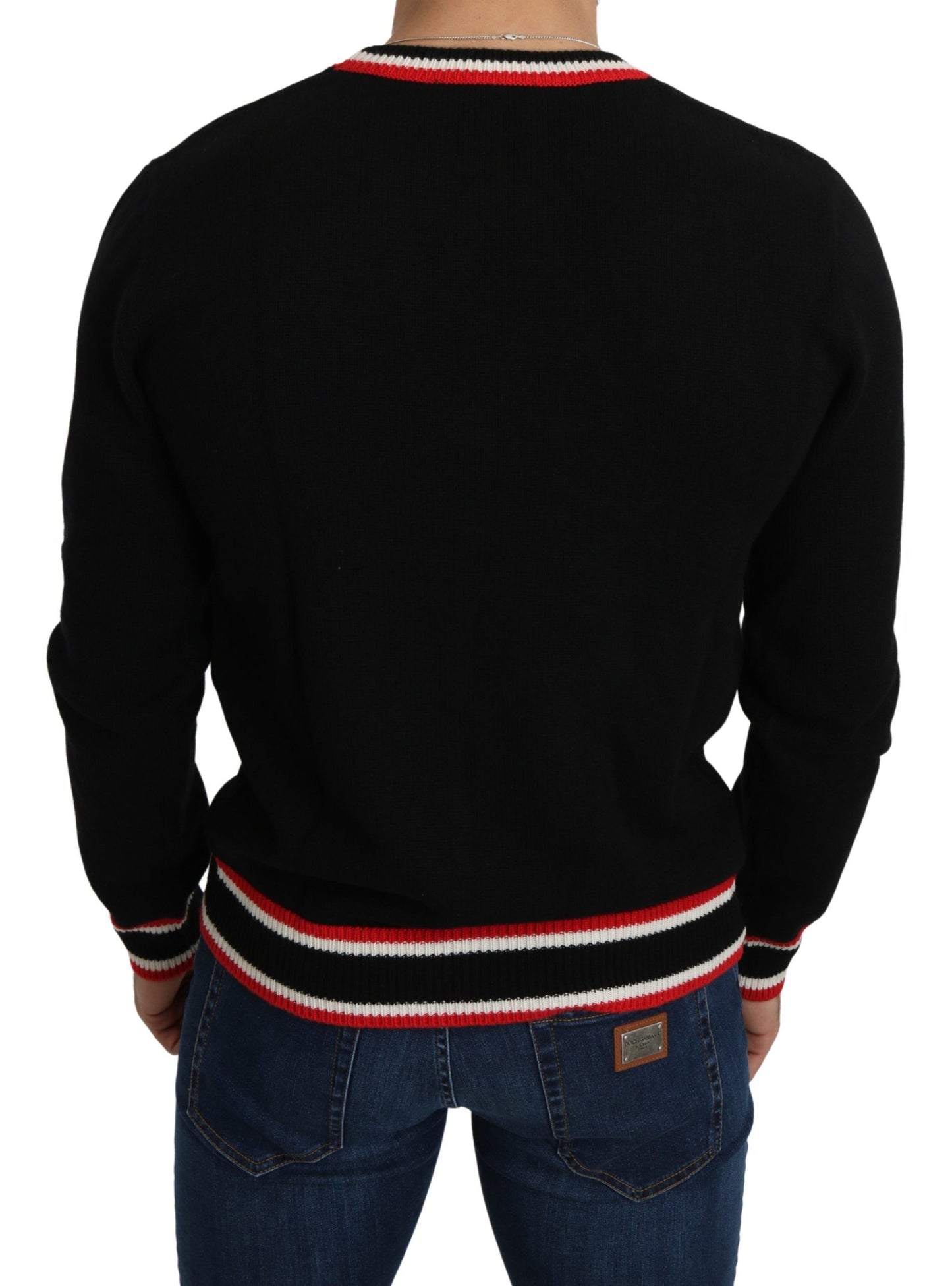 Pull Dolce & Gabbana en cachemire noir motif cochon de l'année