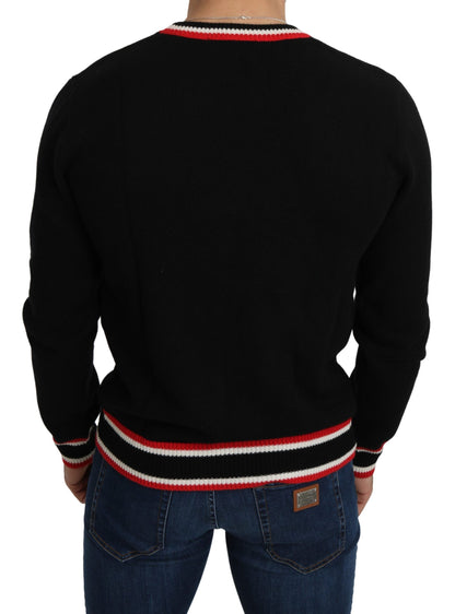 Pull Dolce & Gabbana en cachemire noir motif cochon de l'année