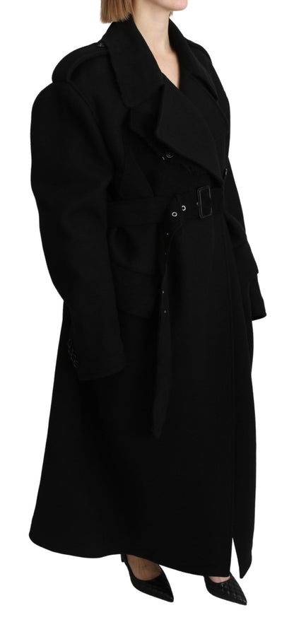 Dolce & Gabbana Americana Trench de Lana Virgen Negra