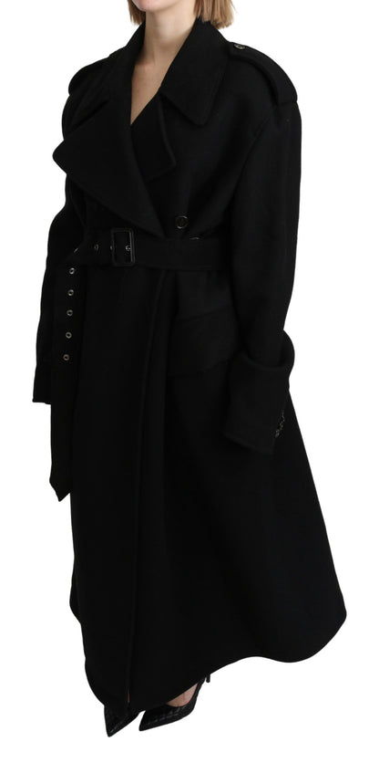 Dolce & Gabbana Americana Trench de Lana Virgen Negra