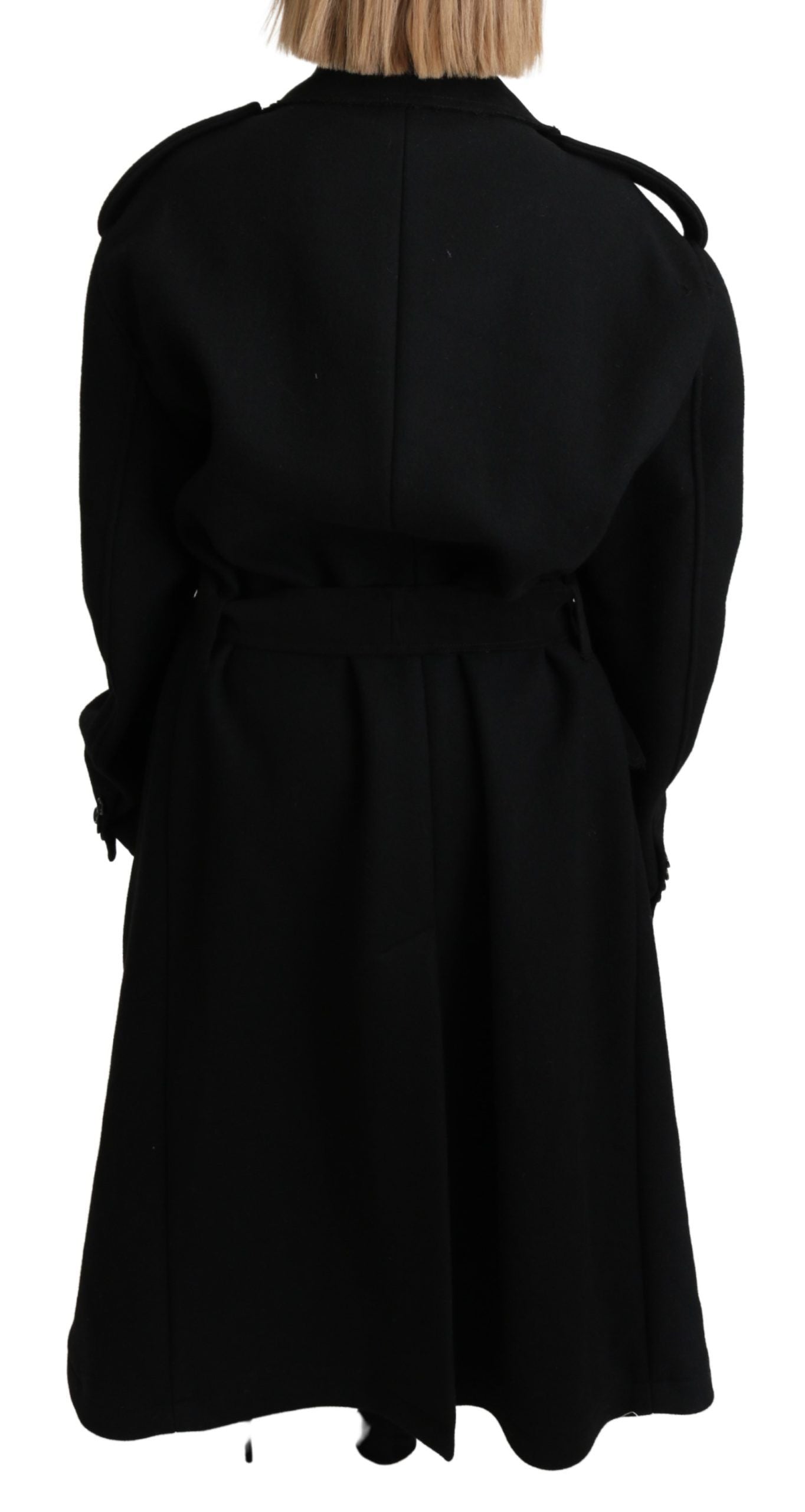 Dolce & Gabbana Americana Trench de Lana Virgen Negra
