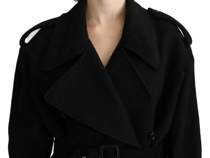 Dolce & Gabbana Americana Trench de Lana Virgen Negra
