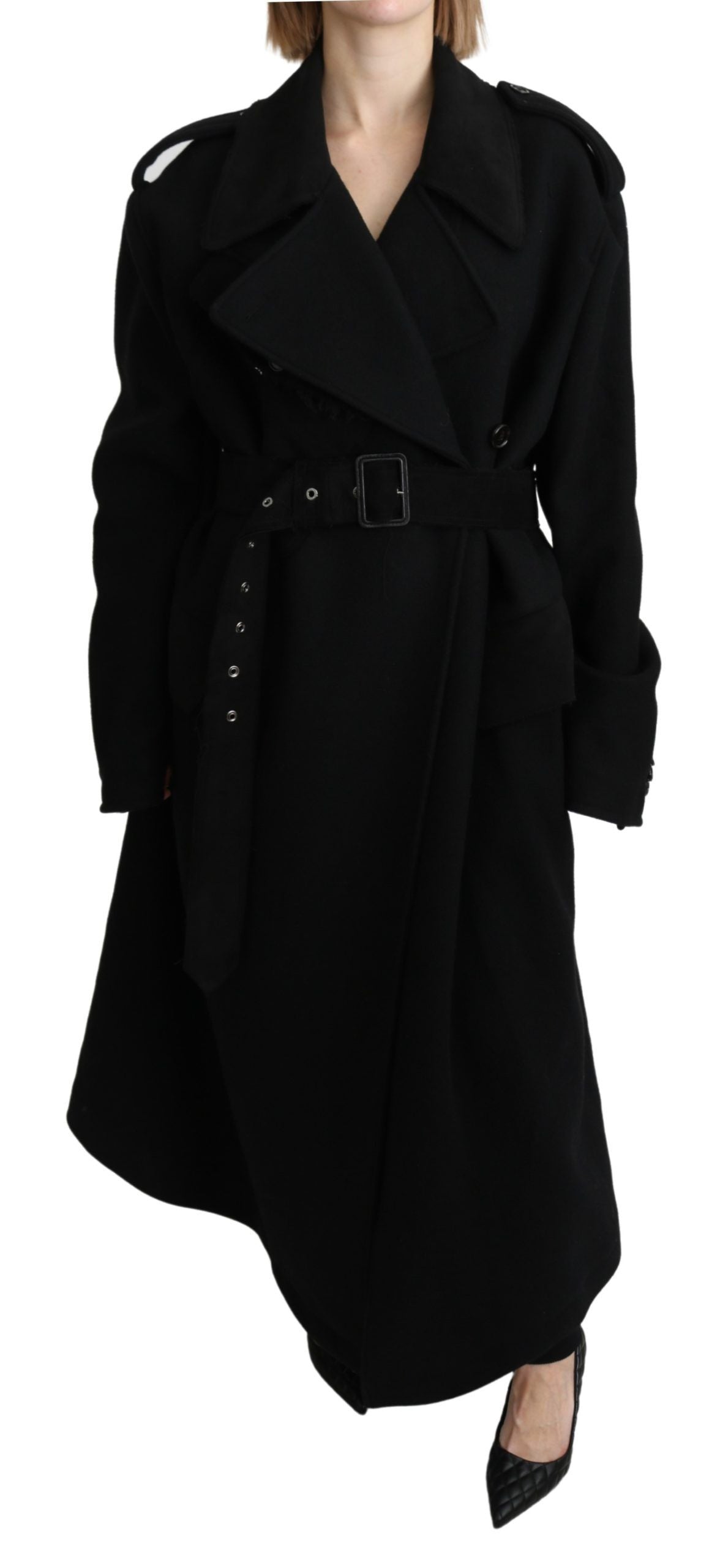 Dolce & Gabbana Americana Trench de Lana Virgen Negra