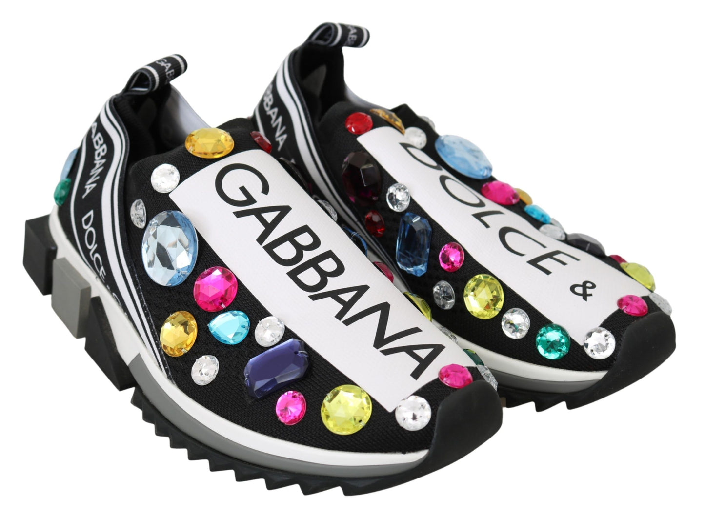 Baskets Dolce & Gabbana multicolores en cristal noir
