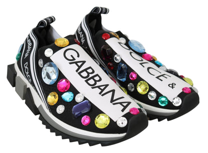 Baskets Dolce & Gabbana multicolores en cristal noir