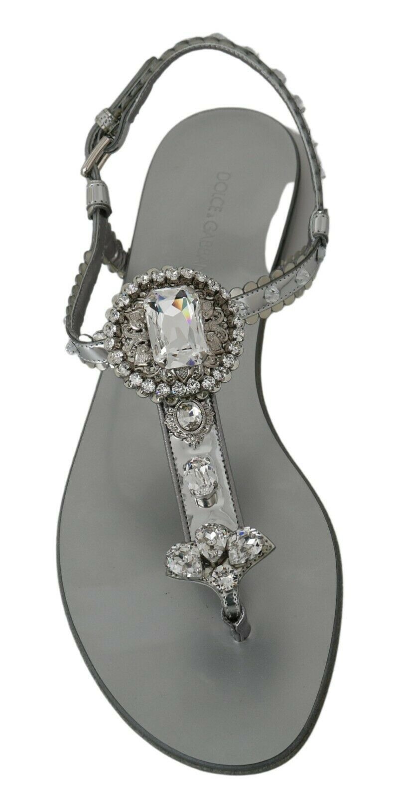 Chaussons tongs Dolce & Gabbana en argent et cristal