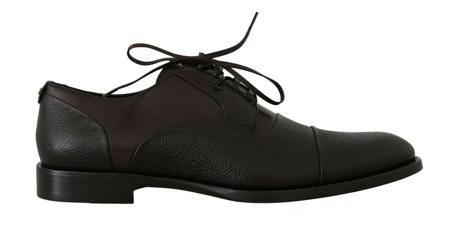 Chaussures habillées Richelieu en cuir marron pour homme Dolce & Gabbana