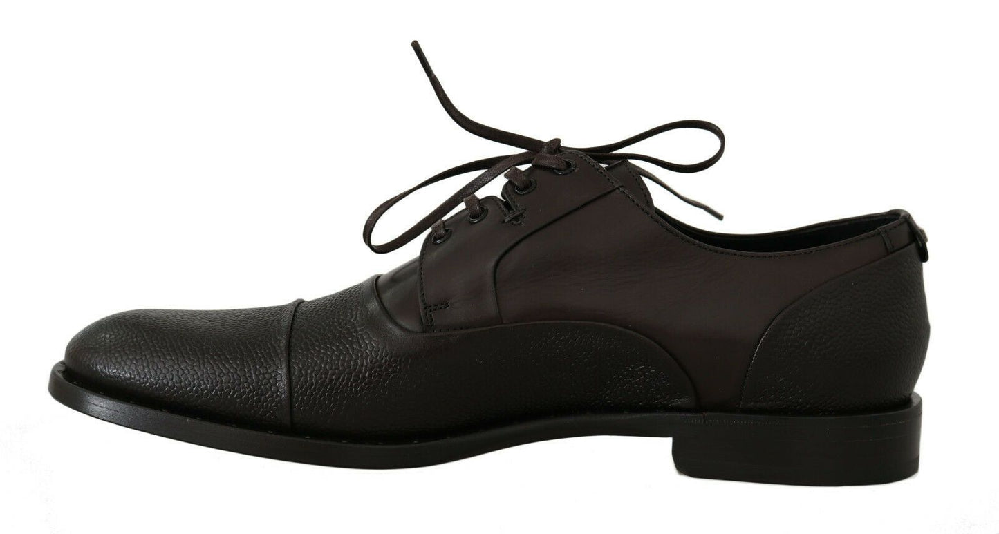 Chaussures habillées Richelieu en cuir marron pour homme Dolce & Gabbana