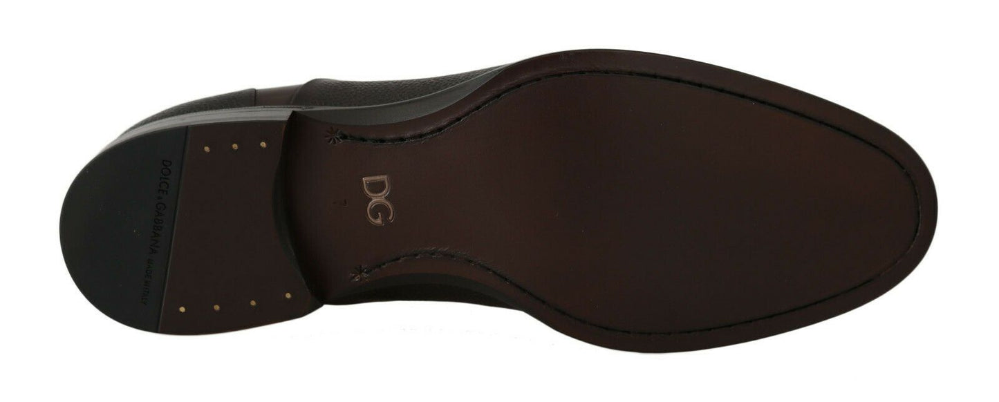 Chaussures habillées Richelieu en cuir marron pour homme Dolce & Gabbana