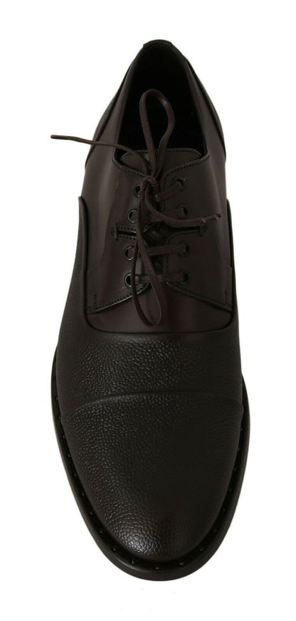 Chaussures habillées Richelieu en cuir marron pour homme Dolce & Gabbana
