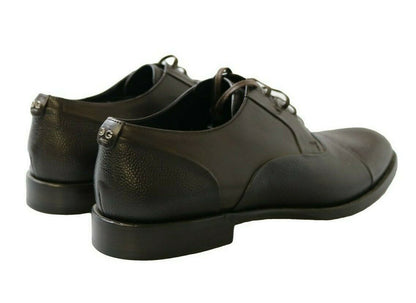 Chaussures habillées Richelieu en cuir marron pour homme Dolce & Gabbana