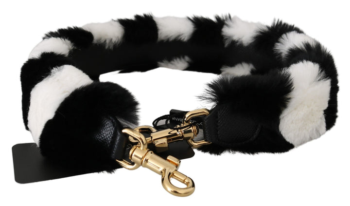 Bandolera de piel de conejo negra y blanca de Dolce & Gabbana