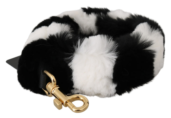 Bandolera de piel de conejo negra y blanca de Dolce & Gabbana