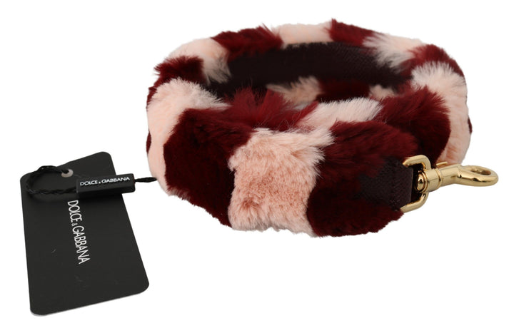 Correa de hombro accesoria Dolce & Gabbana de piel de conejo de Laponia rosa y rojo