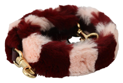 Bandoulière accessoire Dolce & Gabbana en fourrure de lapin rose rouge