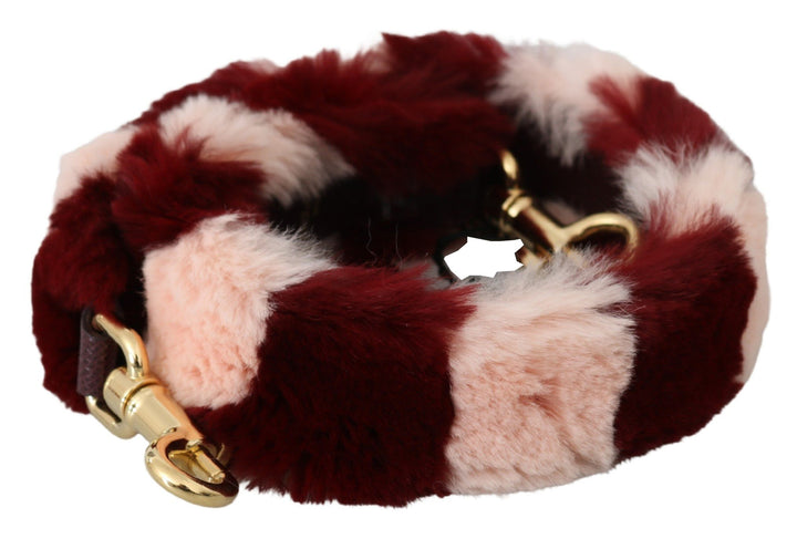 Correa de hombro accesoria Dolce & Gabbana de piel de conejo de Laponia rosa y rojo