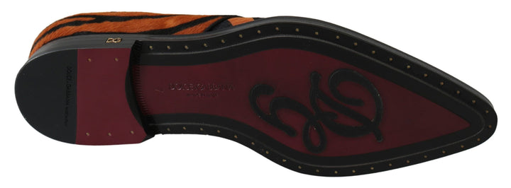 Zapatos de vestir Dolce & Gabbana de pelo de potro naranja brocado