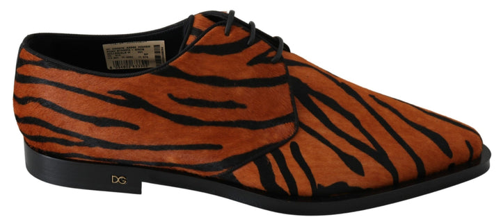 Zapatos de vestir Dolce & Gabbana de pelo de potro naranja brocado