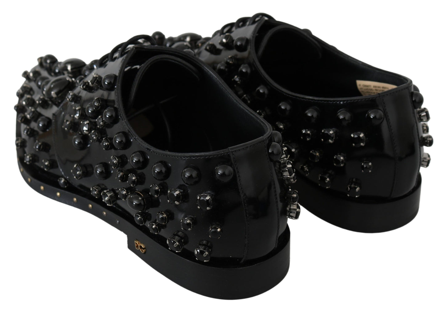 Chaussures brogues Dolce & Gabbana en cuir noir avec cristaux