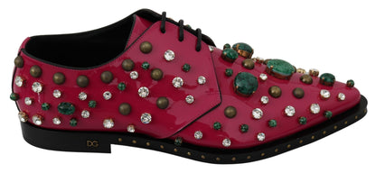 Chaussures Richelieu Dolce & Gabbana en cuir rose orné de cristaux