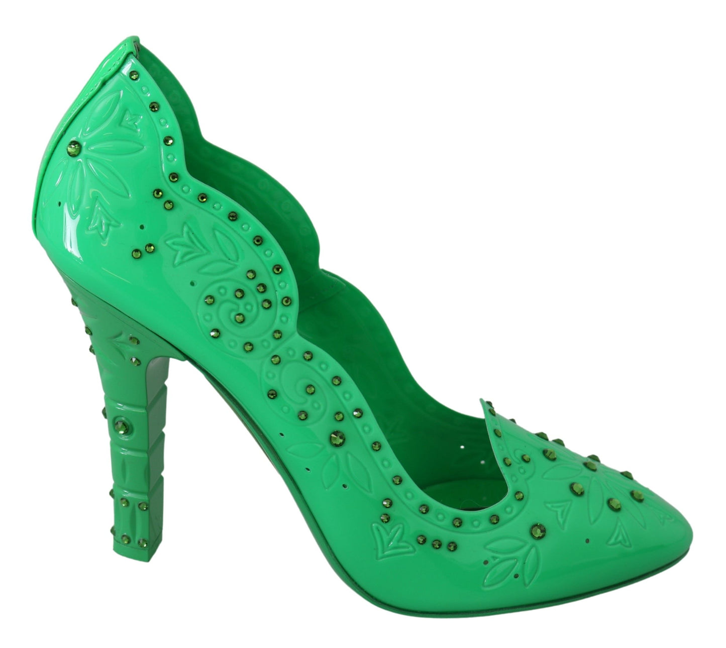 Escarpins Cendrillon fleuris en cristal vert Dolce & Gabbana