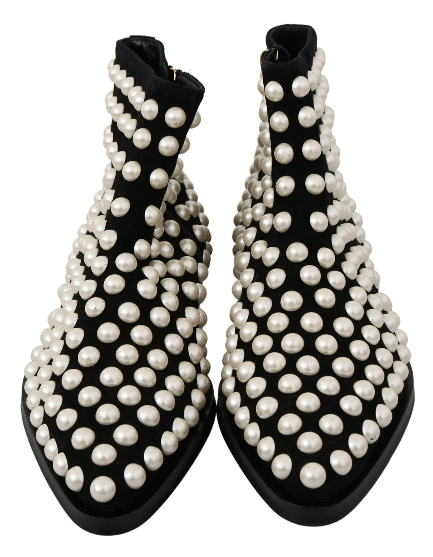 Botines Dolce & Gabbana de Ante Negro con Perlas