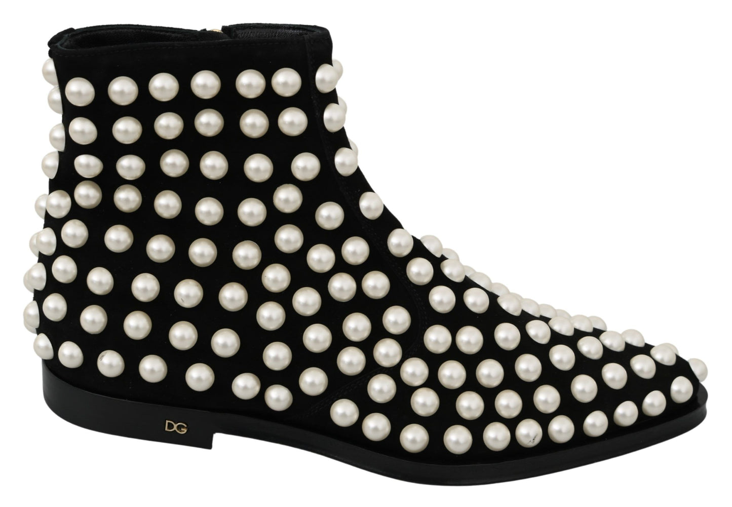 Botines Dolce & Gabbana de Ante Negro con Perlas
