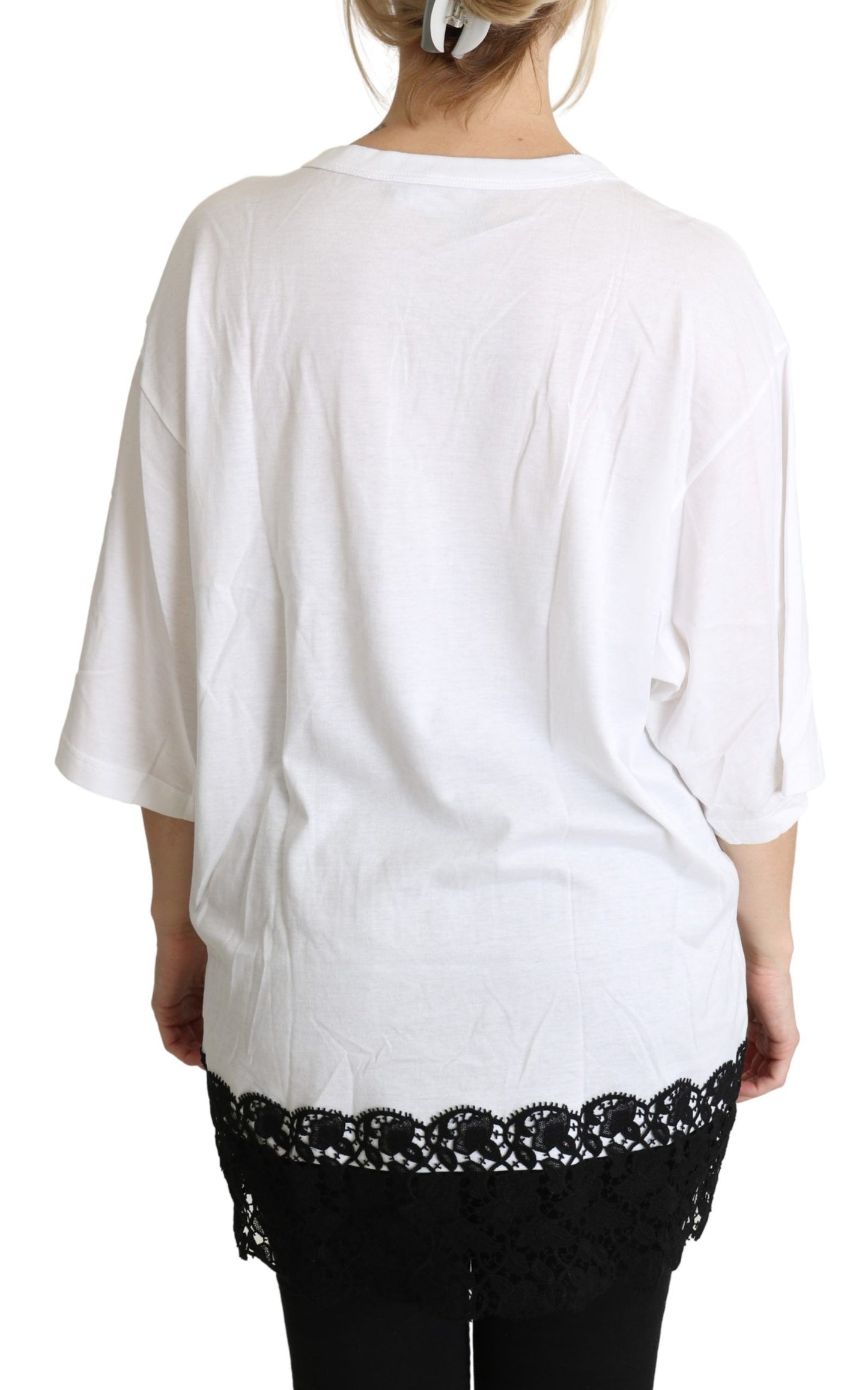 Hauts Chemise col rond en coton imprimé ange blanc Dolce & Gabbana