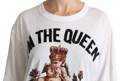 Hauts Chemise col rond en coton imprimé ange blanc Dolce & Gabbana