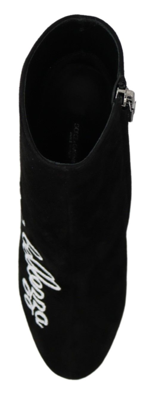 Bottes Dolce & Gabbana en daim noir L'Amore E'Bellezza