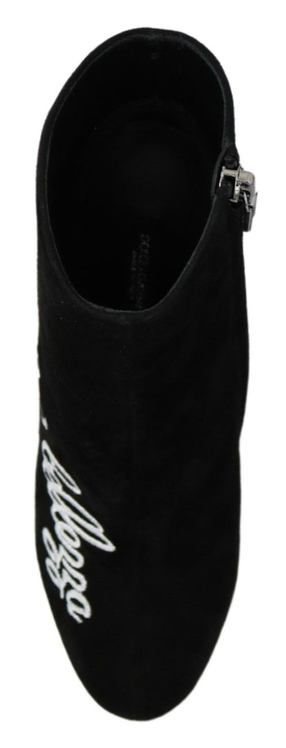 Bottes Dolce & Gabbana en daim noir L'Amore E'Bellezza