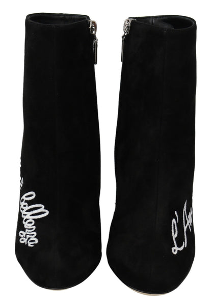Bottes Dolce & Gabbana en daim noir L'Amore E'Bellezza