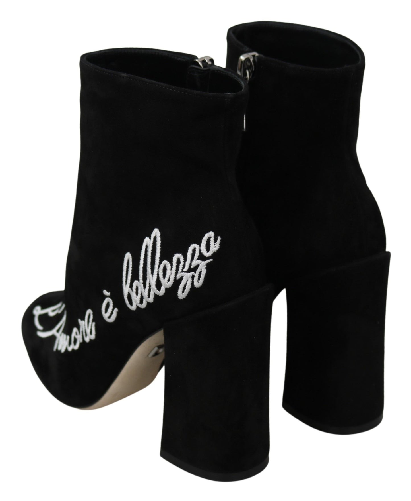 Bottes Dolce & Gabbana en daim noir L'Amore E'Bellezza