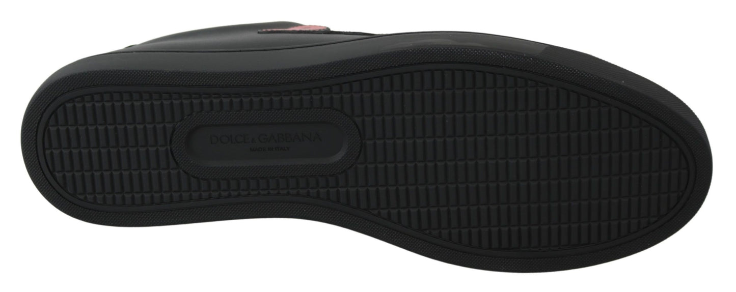 Chaussures Femme Dolce & Gabbana Baskets Cœur Amour en Cuir Noir