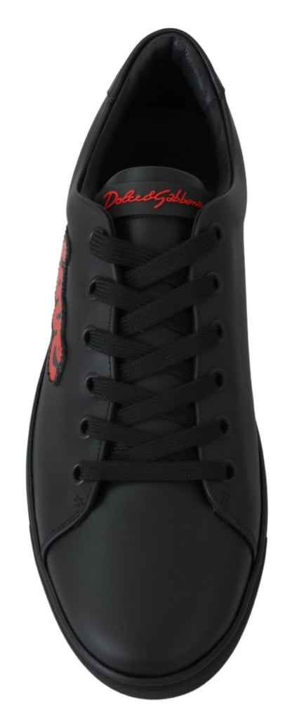 Chaussures Femme Dolce & Gabbana Baskets Cœur Amour en Cuir Noir