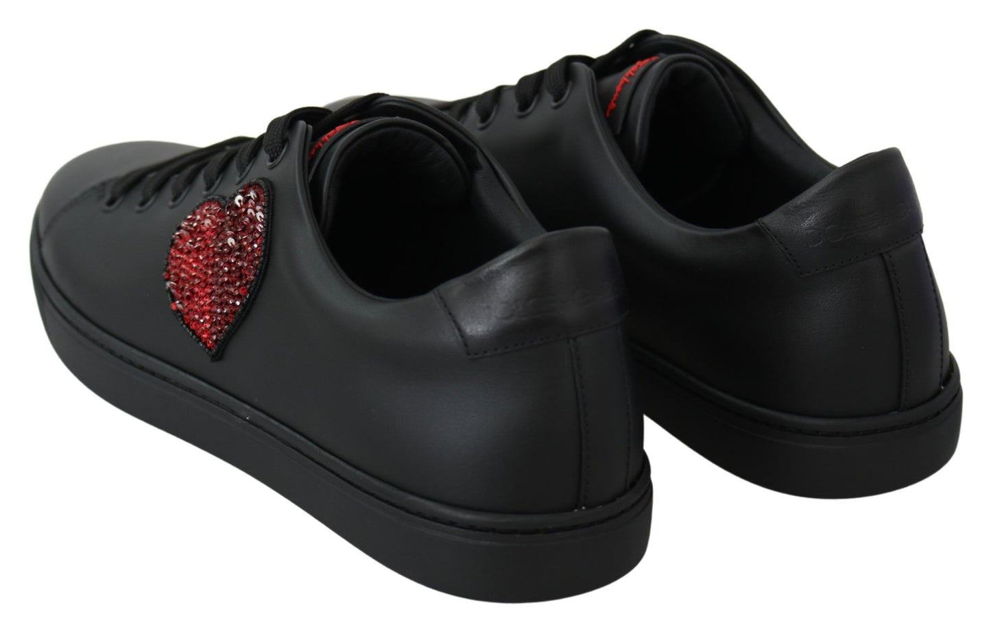 Chaussures Femme Dolce & Gabbana Baskets Cœur Amour en Cuir Noir